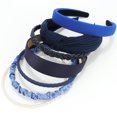 thumbnail image 1 of VELSCRUN Diademas para Mujer 7 Piezas Diferentes Bandas para la Cabeza de Perlas sólidas Anudadas en Azul Marino Bandas para el Cabello Antideslizantes para Mujeres Gilrs Accesorios de Moda para el Ca, 1 of 5
