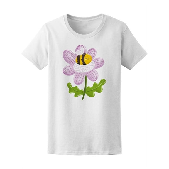 Cute Kawaii Bee In A Flower T-Shirt Women -Image by Shutterstock, Female Small
