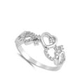 thumbnail image 4 of White Cubic Zirconia Heart Promise Love Ring .925 Sterling Silver Band Jewelry Female Male Size 6, 4 of 4