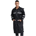 thumbnail image 3 of inhzoy Mens Long Hooded Safety Rain Jacket Waterproof Emergency Raincoat Poncho Long Rain Coat Black XL/175, 3 of 7