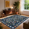 thumbnail image 3 of Gaderth 5x7 Floral Butterfly Area Rug, Machine Washable Living Room Rug With Non Slip TPR Backing, Stain Resistant Low Pile Indoor Carpet For Bedroom Dining Room Nursery Home Office, 3 of 10
