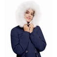 thumbnail image 2 of Winter Coats for Women Warm Fleece Long Back Jacket Thicken Parka with Hood Navy Blue XL, 2 of 7