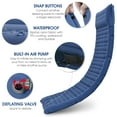 thumbnail image 3 of Grey 40D Nylon TPU-Coated Inflatable Sleeping Pad with Built-in Air Pump, 4-inch Thick Columns, 440lb Capacity, Side Snap Buttons for Expansion, Compact Foldable Design for Backpacking, Camping,, 3 of 7
