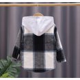thumbnail image 5 of EnJoCho Fall Jackets for Toddler Girls 3t 4t Kids Baby Boys Girls Flannel Shirt Jacket Plaid Patchwork Long Sleeve Lapel Button Down Fall Shirt Hooded Coat Outwear Kids Trendy Winter Clothes Clearance, 5 of 5