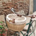 thumbnail image 4 of Cesta De Bicicleta Hecha A Mano, Portabicicletas Portátil Para Mascotas, Cesta De Mimbre Almacenable Para Bicicleta, Cesta Delantera Para Manillar Con Correa De Cuero Y Cubierta De Hierro Speravity EL013932-02, 4 of 5
