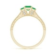 thumbnail image 2 of Angara Natural 0.3 Ct. Emerald with Emerald Vintage Inspired Ring in 14K Yellow Gold for Women (Ring Size: 7), 2 of 10