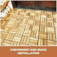 thumbnail image 2 of 10 PCS Interlocking Deck Tiles, 12" x 12" Square Checker Pattern Outdoor Flooring, Yellow Acacia Hardwood for Patio, Balcony & Poolside, 2 of 11