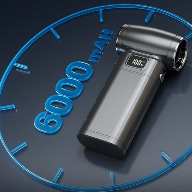 Mini Ventilador Turbo de 130.000 RPM con Pantalla LED y Luz, Plumero Eléctrico Recargable, 5 Velocidades Ajustables.