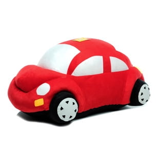 Almohada de peluche con forma de muñeca con dibujos animados de coche de 35 cm, suave y de peluche