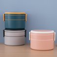thumbnail image 4 of ENJOYW 1000ML/1400ML Lunch Container Double-layer Leakproof Plastic Japanese Style Lunch Box for Home Lunch Container, 4 of 7