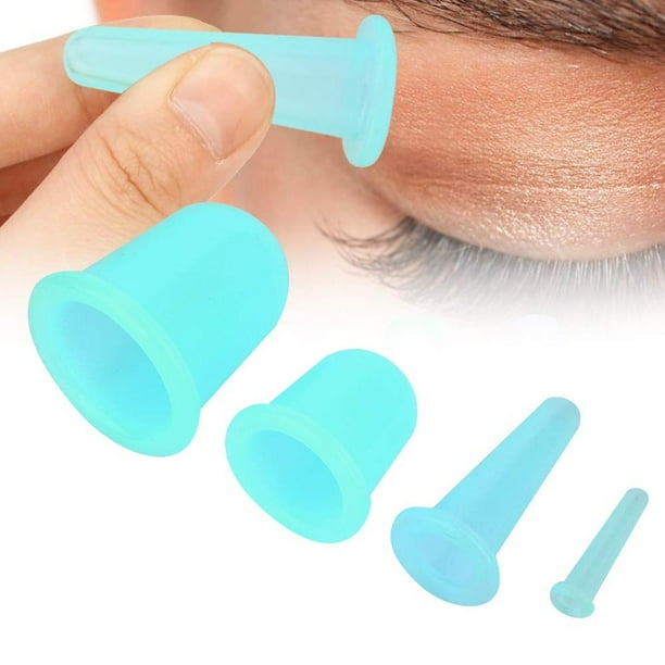 Juego de 4 Piezas Rotekt Transparente Kit de Ventosas de Masaje Facial de Silicona Lifting Reafirman