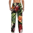 thumbnail image 3 of Junzan Men'S Pajama Pants Watercolor Tropical Flowers Sleepwear Pants Pj Bottoms Drawstring And Pockets, 3 of 9
