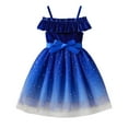 thumbnail image 3 of FUNDUFI Baby Girls Dress Ruffled Sleeve Casual Glitter Gradient Color Mesh Tulle Dress Soft Loose Summer Dresses Leisure Girl's Sundress, 3 of 9