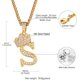 thumbnail image 3 of Collar con inicial de corona JAMW chapado en oro de 18 quilates circonitas 4,1x1,8 cm, 3 of 5