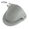 thumbnail image 3 of 4pack Thickened Mini Oven Gloves Heat Resistant Silicone Oven Mitts Finger Pot Holder Gray, 3 of 6