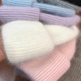 thumbnail image 4 of Invierno Angora Conejo Cálido Tejido Sólido Casual Sombrero Señoras Beanie Sombreros Hombres y Mujeres Sandalias Talla Única (Gris) oso de fresa Electrónica, 4 of 4