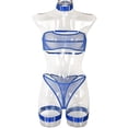 thumbnail image 1 of Ropa interior sexy de tres puntos con perspectiva de malla elástica fina y envoltura de pecho, 1 of 6