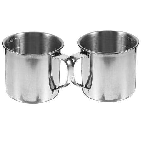 OFFIGAM 2Pcs Metal Measuring Cups with Clear Markings for Kitchen Storage Use