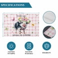 thumbnail image 6 of Spring Pig Placemats Set of 4, Butterfly Botanical Floral Pink Plaid Placemats for Dining Table, Place Mats for Kitchen Tabletop, Waterproof Wipeable Dining Table Mats Set, 6 of 9