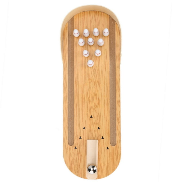 Mini Juego de Bolos ANGGREK Decoración de Escritorio de Madera