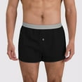 thumbnail image 2 of khonts,Men's Boxers Briefs Comfortable Soft Underpants Breathable Boxers Shorts Button Underwear Black XXXL, 2 of 4