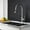 Brushed Nickel, variant on Izzovium Kitchen Faucet with Pull Out Sprayer, 22.83in Brushed Nickel Stainless Steel Single Handle Modern Design, Easy Installation & Temperature Control