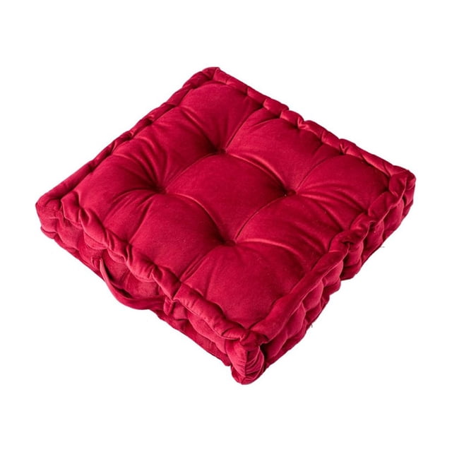 Toystoory Cojín cuadrado para asiento, cojín para silla, sofá, alfombrilla para el suelo del hogar, almohada de Color sólido, barra de Decoración del hogar Rojo 38*38*8cm