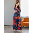 thumbnail image 2 of Womens Floral Print Wrap Maxi Dress, 2 of 5