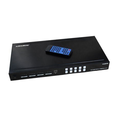 J-Tech Digital ProAV HDMI 2.0 HDCP 2.2 4K 4X4 HDMI Matrix Supports Ultra HD 60HZ @ 4Kx2K, Dolby TrueHD, DTS-HD, EDID, IR EXTENSION