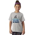 thumbnail image 4 of Beaches Be Crazy Funny Swimming Shark Crewneck T Shirts Boy Girl Teen Brisco Brands XS, 4 of 6