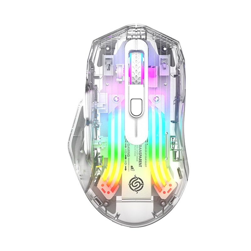 Wireless Gaming Mouse Bluetooth-Compatible 5.0/2.4G/USB-C 3 Modes Electronic Competition Mice Transparent for PC Laptop Desktop