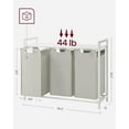 thumbnail image 3 of 3 Section Laundry Hamper with shelf Laundry Sorter with 3 Pull-Out and Removable Bags for Bathroom Laundry Room White, 3 of 7