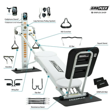 GR8FLEX High Performance Gym Pearl White XL Model with Total Over 100 Workout Exercises