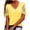 Yellow, variant on Women Casual Solid Short Sleeve V-Neck Lace Stitching Pullover Blouse T-Shirt Tops