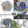 thumbnail image 6 of 15.8 inch Bird Repellent Spiral Reflectors, Hanging Reflective Bird Deterrent Device Garden Decorative Scare Birds Away (12 pcs), 6 of 7