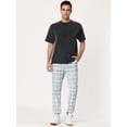 thumbnail image 3 of Pantalones chándal informales ajustados a cuadros Gris blanco T M, 3 of 6