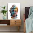 thumbnail image 5 of Distressed Buddha Head Canvas Wall Art，Zen Decor for Living Room Bedroom Yoga Studio Office, 5 of 8