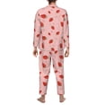 thumbnail image 7 of Salouo Cute Strawberry C Print Button-Front Long Sleeve Pajama Set for Men, Soft 2Pjs Men's Long Sleeve Sleepwear -XX-Large, 7 of 7