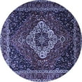 thumbnail image 1 of Ahgly Company Machine Washable Indoor Round Medallion Blue Traditional Area Rugs, 5' Round, 1 of 4