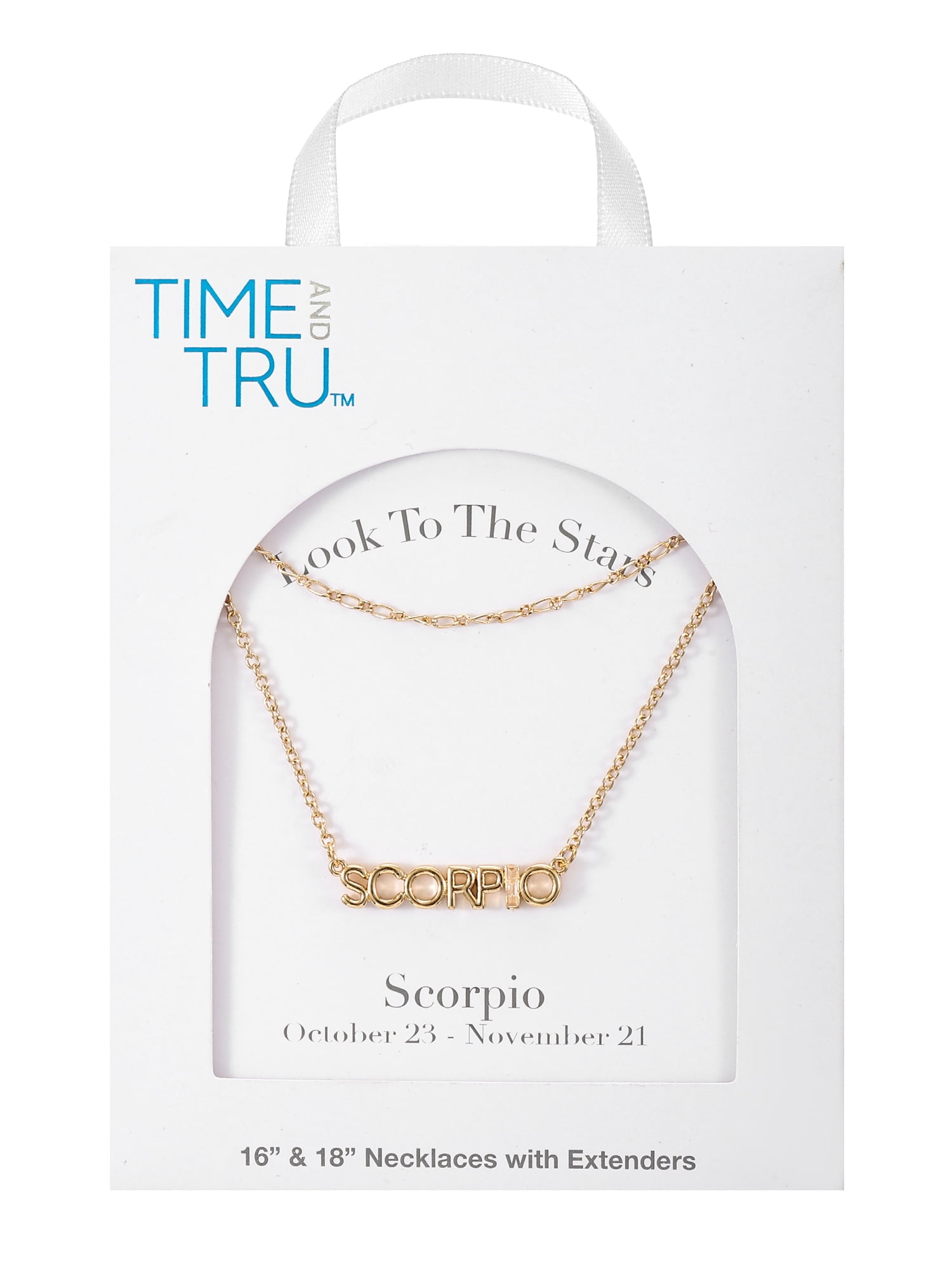 Time and Tru Goldtone Zodiac Necklace Set, 2 Pieces, Scorpio