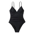 thumbnail image 2 of Neinkie Women Sexy Tummy Control One Piece Swimsuits Halter Push Up Bathing Suits, 2 of 7