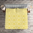 thumbnail image 2 of Ambesonne Japanese Quilted Coverlet 3 Pcs, Vintage Bohem Geometric, Queen Size, Yellow and Cream, 2 of 2