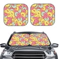 thumbnail image 2 of Goofa Pink Donut and Blue Pattern 2 Piece Car Windshield Sun Shade Foldable | Front Windshield Shade for Sun, Heat and UV Rays | Sunshade for Car Front Window-Medium, 2 of 7