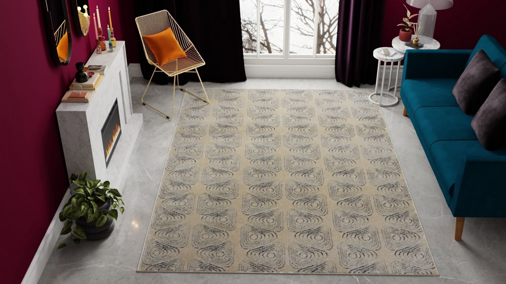 Rugs America Chanai CN50B Contemporary Geometric 2'0" X 8'0" Area Rug