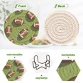 thumbnail image 4 of Yayeee 6 PCS Drink Coasters with Holder Set Woven Absorbent Round Tabletop Hot Pad, Game Day Footballs, 4 of 7
