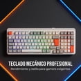 thumbnail image 3 of Teclado Gamer Mecánico EK98PRO, 100% 97 Teclas Inalámbrico 2.4G/Bluetooth/Cable, Estructura Gasket, Batería 4000mAh, RGB, Hot-Swappable, para PC/Laptop, 3 of 8