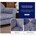 thumbnail image 3 of Subtrex Stretch 2-Piece Jacquard Damask X-Large Sofa Slipcover, Grayish Blue, 3 of 7