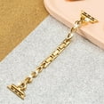 thumbnail image 2 of Women's Stainless Steel Band for Apple Watch 49mm 46mm 45mm 44mm 42mm - Fancy Heart Rhinestone Bling Strap, Dressy Metal Link Bracelet for Apple Watch Series 10/9/8/7/SE/6/5/4/3/2/1/Ultra 2/1, Gold, 2 of 6