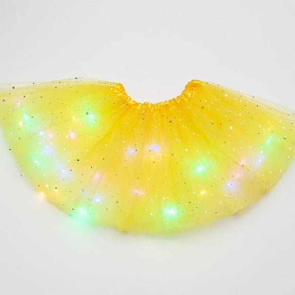 Awdenio Skirt for Women Plus Size Women's LED Lights 3 Layer Of Mesh Puffy Skirt Ballerina Skirtes