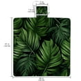 thumbnail image 2 of Palm Leaves Canvas Picnic Blanket Waterproof and Foldable - Extra Large Outdoor Mat for Beach, Camping, or Picnic - Portable and Lightweight - Durable and Easy to Clean - 200x200 cm, 2 of 6